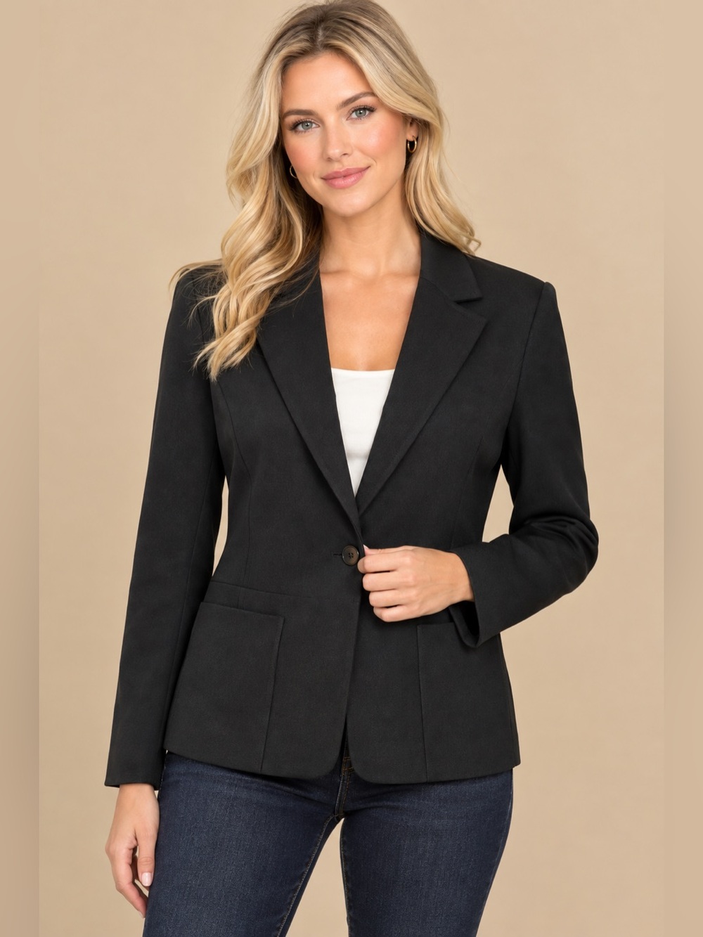 croft & barrow Black Single-Button Women's Blazer size 12 NEW
